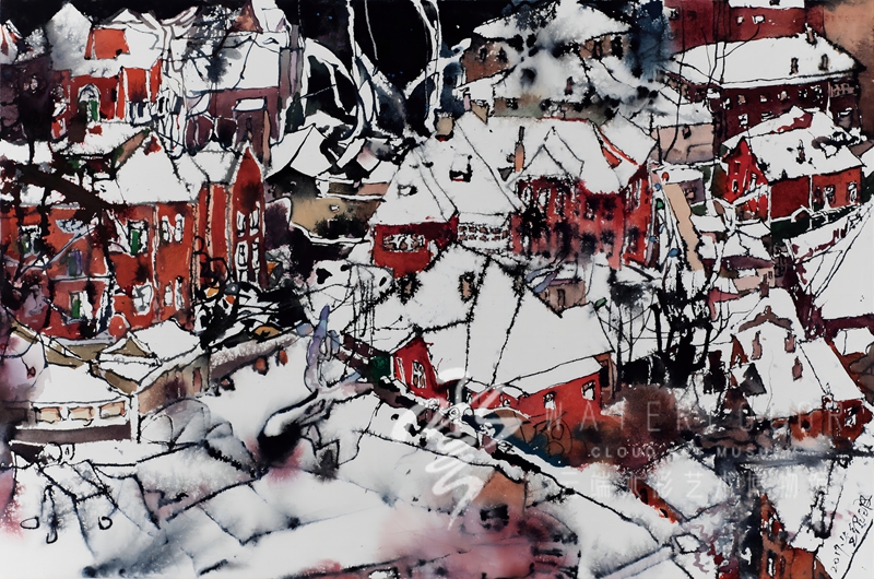 王绍波 《雪城》 36*54cm 2019年